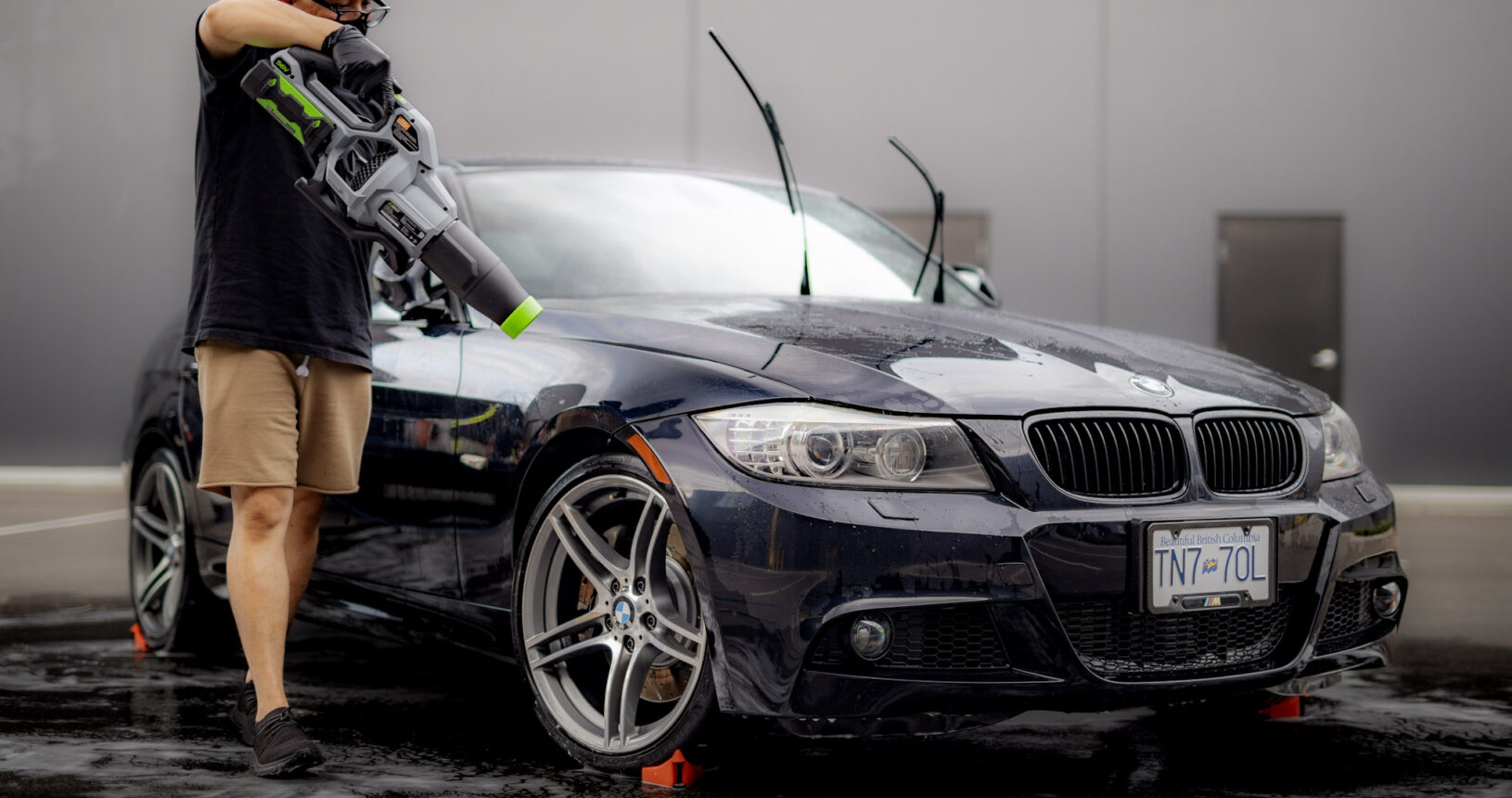 Exquisite Mobile Detailing Drying BMW With Air Blower